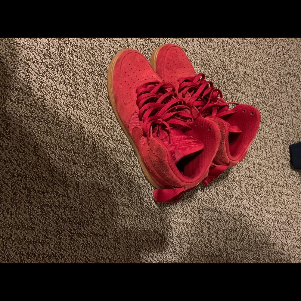 Red suede airforce ones